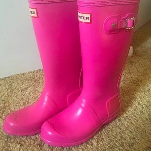 EUC-Big Kids Tall Pink Hunter Boots